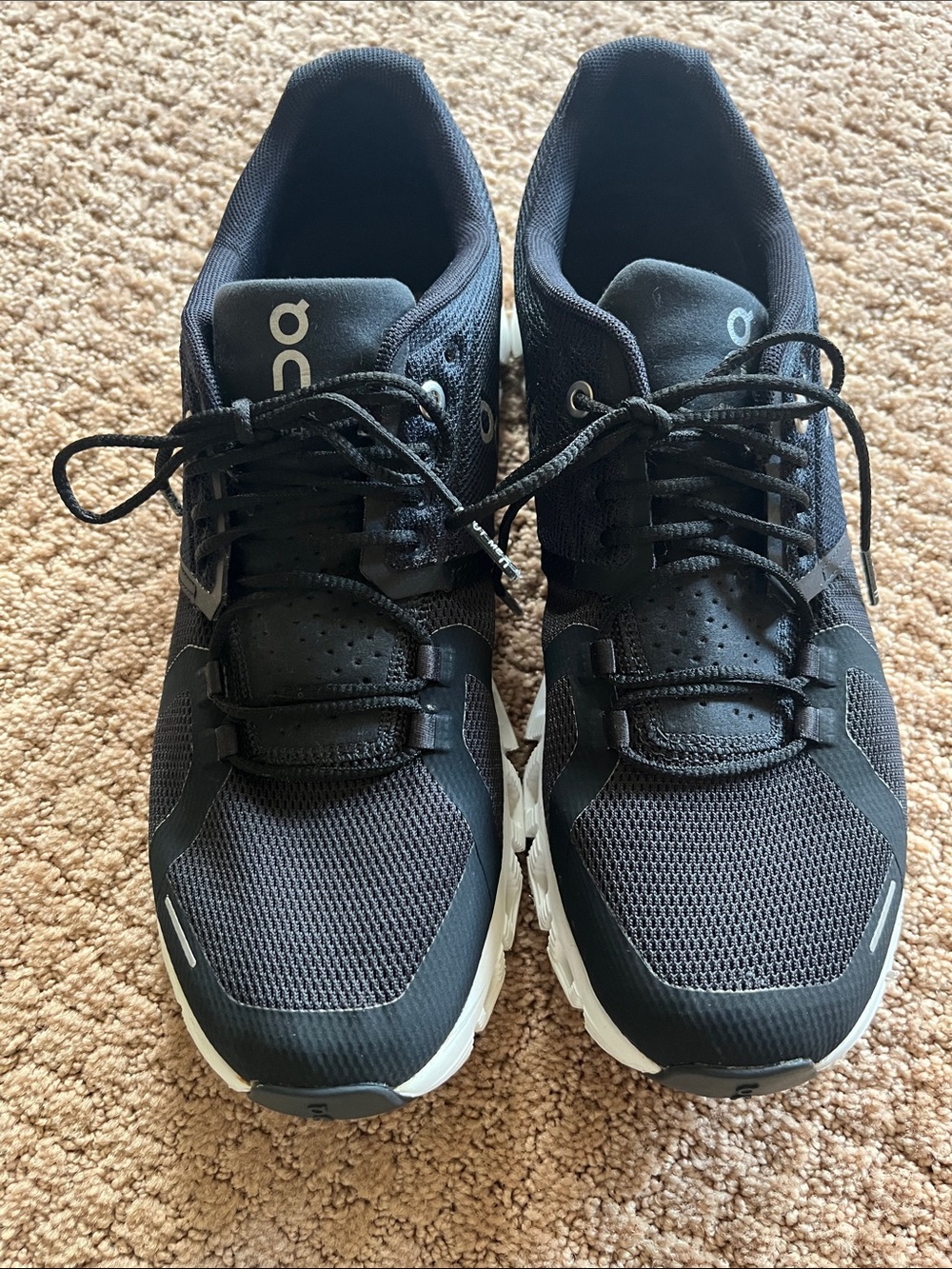 On Running Women's Black and White Cloud-Style Athletic Sneakers - Picture 4 of 4